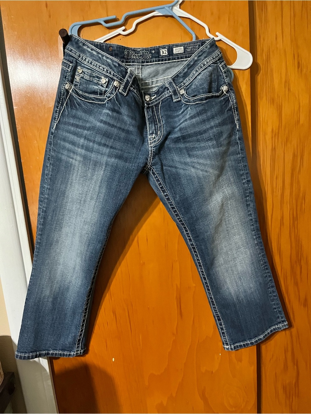 Miss Me Men's Washed Blue Relaxed Jeans